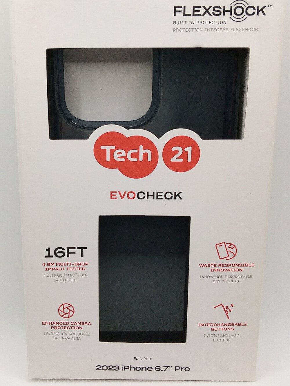 iPhone 15 Pro Max Tech21 EvoCheck Case – Smoky Clear – Impact‑Protective – NWT
